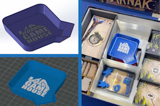 model custom board game insert amd tray design for 3d printing