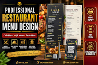 design restaurant menu cafe menu qr menu and table menu