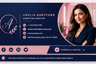design professional modern clickable HTML email signature for business mail