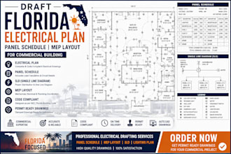 draft florida electrical plan panel schedule mep layout for commercial building