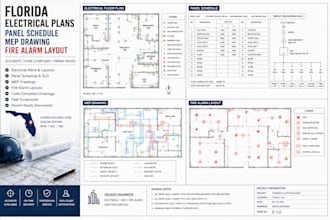 design florida electrical plans panel schedule mep drawing fire alarm layout