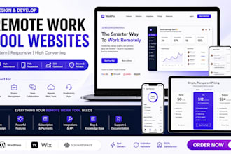 design a saas website, remote work tool, productivity app, software website