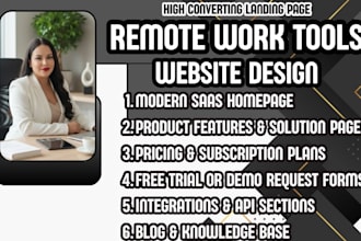 design a saas website, remote work tool, productivity app, software website