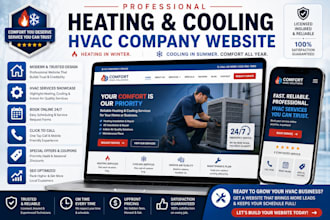 hvac company website, heating and cooling website, hvac contractor website