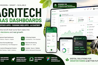 build agritech saas dashboards, farming web apps and ai farming assistant