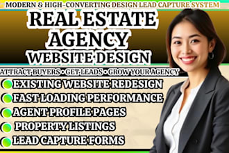 design a professional real estate agency website that generates leads