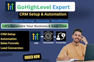 do gohighlevel CRM setup, automation workflows and sales funnel
