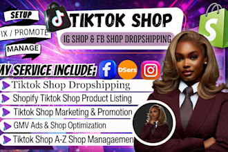 fix, setup, manage tiktok shop and optimize tiktok shop ads