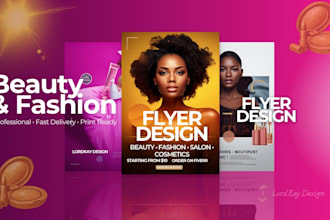 design a beauty salon flyer and cosmetics promo design