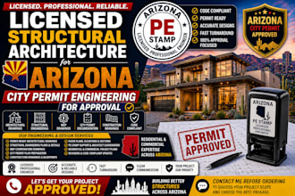 licensed engineer pe stamp structural drawing plan for arizona approval