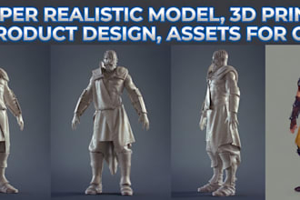 design 3d hyper realistic model, 3d printing, 3d product design, assets for game