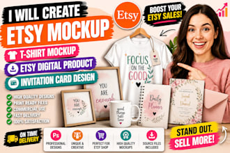 create etsy mockup t shirt mockup esty digital product invitation card design