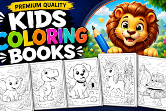 create kids coloring book pages kids activity book and amazon kdp interior