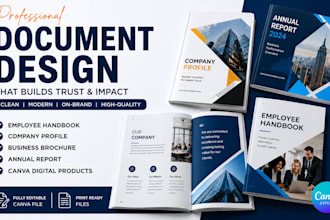 design employee handbook, company profile, business brochure digital products