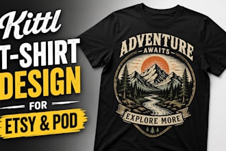 design kittl tshirt ai graphics for print on demand, merch and etsy shops