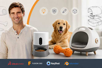 design pet product cad models, accessories and rendering for pet businesses