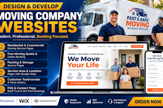 design a moving company website, movers, relocation, packing and moving website