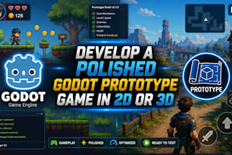 develop a polished godot prototype game for you in 2d or 3d