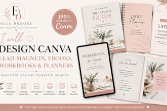 design canva lead magnets, ebooks, workbooks and planners