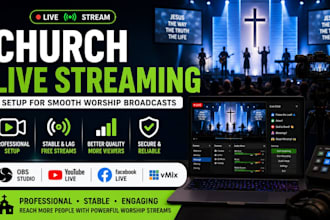 setup church live streaming for youtube and facebook worship broadcasts