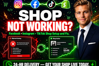setup instagram shop facebook shop tiktok shop fix meta pixel and shopify, landr