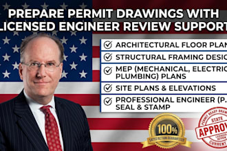 prepare permit drawings with licensed engineer review support
