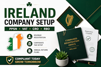 register ppsn, ipn, vat, corp tax, annual return in ireland fast