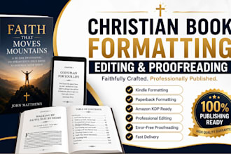 do christian book formatting, editing book formatting, proofread christian ebook