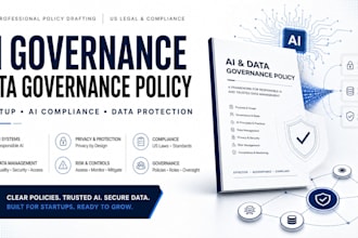 draft an ai governance and data governance policy for your startup