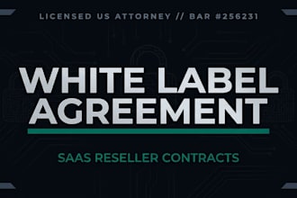 draft a white label software agreement or saas reseller contract