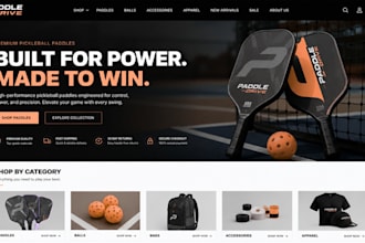 design pickleball shopify store pickleball website and sport equipment store