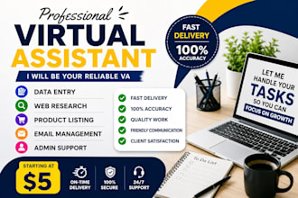 be your professional virtual assistant for 3 hours