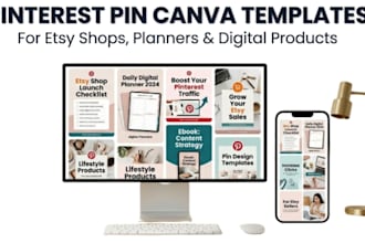 create viral social media pin canva templates, custom professional pinterest pin