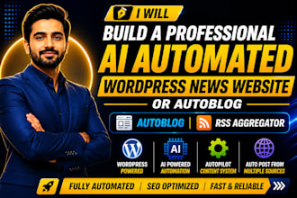 build a professional  ai automated wordpress news website or autoblog