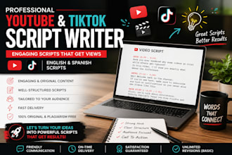 write engaging youtube and tiktok video scripts