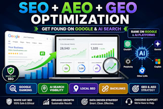 seo aeo and geo optimization backlinks google ranking and ai search local search