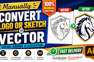 manually convert logo or sketch to vector illustration using adobe illustrator