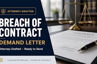 draft an official breach of contract demand letter as a US attorney legal letter