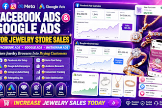 set up facebook ads google ads for jewelry store to increase sales