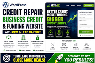 design credit repair, business credit and funding website with CRM, lead capture