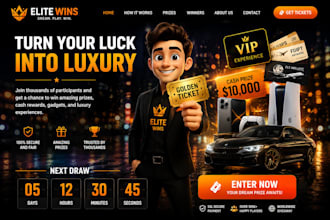 build raffle website competition website giveaway website for raffle business