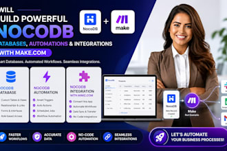 build nocodb database, nocodb automation, nocodb integration with make com