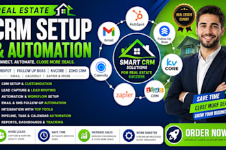 setup real estate crm hubspot gmail calendly zapier zoho CRM followupboss kvcore