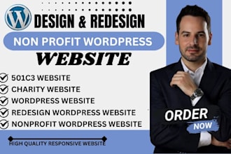 design a responsive nonprofit charity website redesign wordpress with elementor