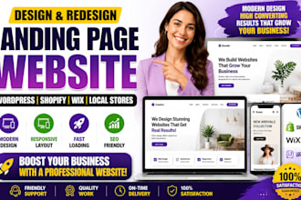 design and redesign landing page wordpress shopify wix website local stores