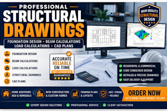 structural drawing foundation design beam calculations load calculations ca
