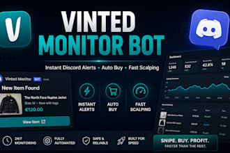 code custom scraping bot, vinted bot, discord vinted bot, vinted monitor bot