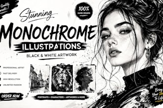 create stunning monochrome illustrations and black and white artwork
