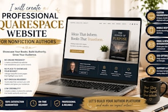 create a professional squarespace website for non fiction authors