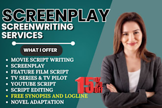 write, edit, TV screenplay, movie script, film script, TV series, screenwriting